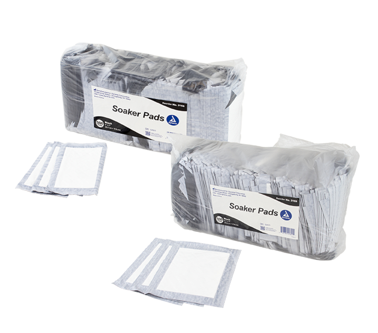 Dynarex Soaker Pads, Black - 500ea/bag, 4bags/case (2000 Count)