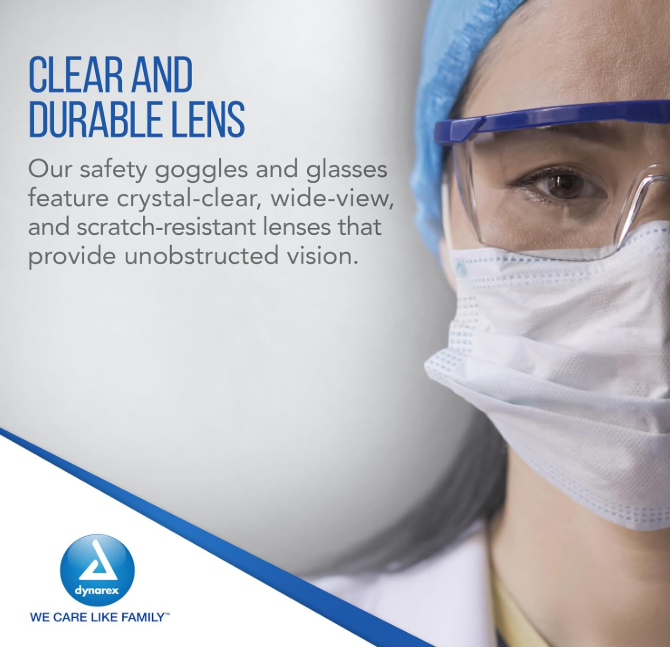 Dynarex Safety Glasses - 50ea/cs (50 Count)