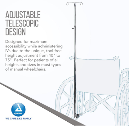 Dynarex Universal Telescoping IV Pole, 10pcs/case (10 Count)