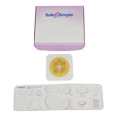 Safe N Simple 2- Piece Flat Wafer Standard Wear Tape Collar White, Flange Cut to Fit (80 Count)