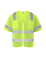 Kiwi High Visibility ANSI/ISEA 107-2020, Type R, Class 3 Dual Band Neon Short Sleeve Safety Vest [R72200]