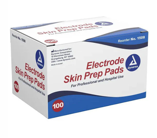 Dynarex Electrode Skin Prep Pad, 100ea/bx, 10bxs/case (1000 Count)