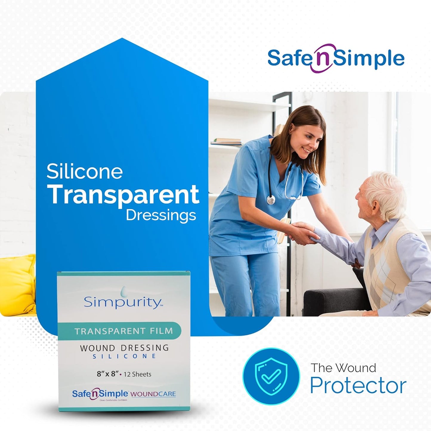 Safe N Simple Simpurity IV Derm Transparent Silicone Film Dressing, 2" x 3" (192 Count)