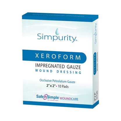 Safe N Simple Simpurity Xeroform Petrolatum Impregnated Gauze Wound Dressing (100 Count)