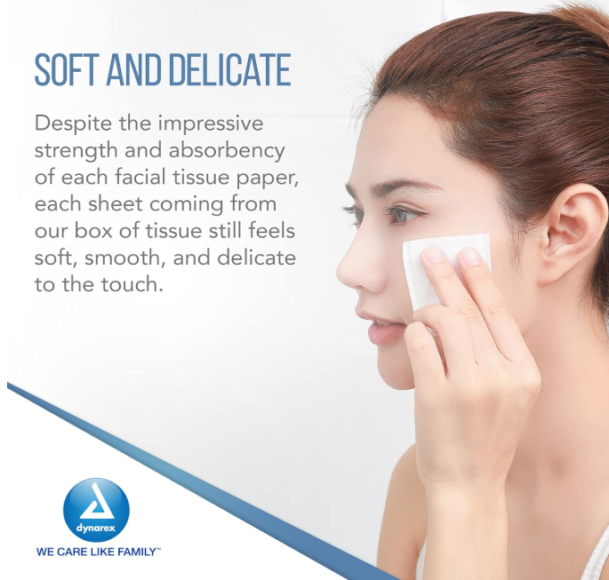 DynaCare Facial Tissues, 8" x 7", 30bxs/case (30 Count)