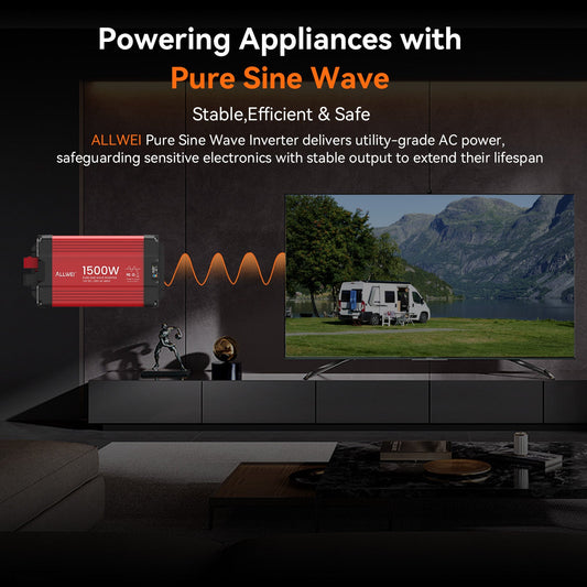 ALLWEI 1500W Pure Sine Wave Inverter 12V to 120V AC