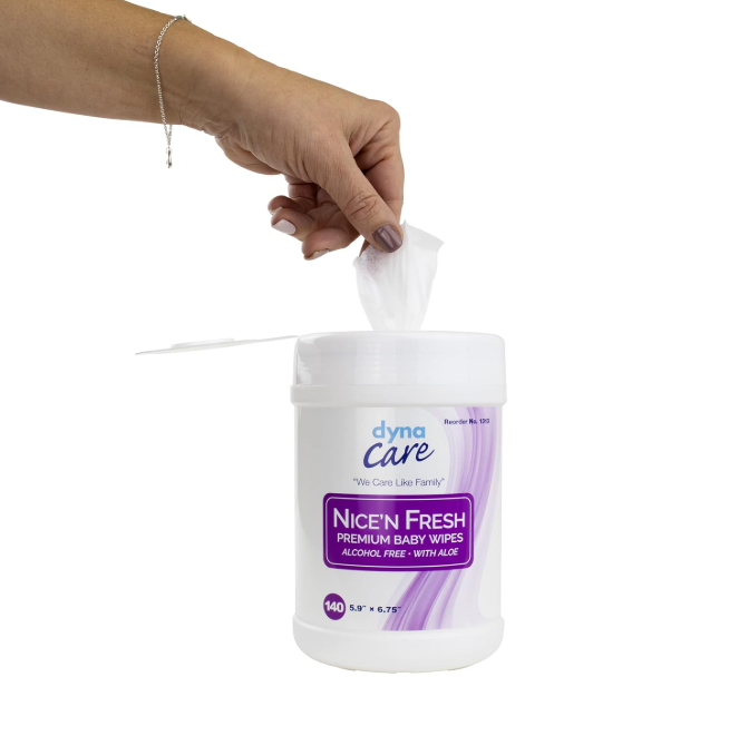 DynaCare Nice'n Fresh Premium Baby Wipes Scented, 6" x 6.75", 12can/case (1680 Count)