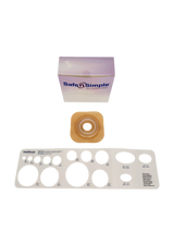 Safe N Simple 2-Piece Wafer Standard Wear with Tape Collar Beige 45mm 1 3/4" Flange with Pre Cut Stoma Opening (80 Count)
