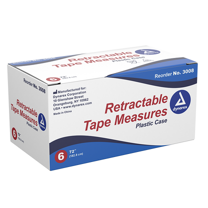 Dynarex Retractable Tape Measure, 72" - 6ea/bx, 24bxs/cs (144 Count)