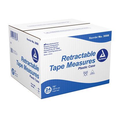 Dynarex Retractable Tape Measure, 72" - 6ea/bx, 24bxs/cs (144 Count)