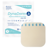 Dynarex DynaDerm - Hydrocolloid Dressing - Extra Thin, 6" x 6", 5ea/bx, 12bxs/cs (60 Count)