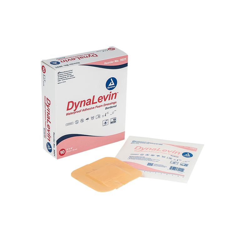 Dynarex DynaLevin - Waterproof Adhesive Bordered Foam - 10ea/bx, 12bxs/cs (120 Count)