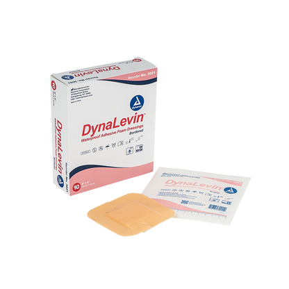 Dynarex DynaLevin - Waterproof Adhesive Bordered Foam - 10ea/bx, 12bxs/cs (120 Count)