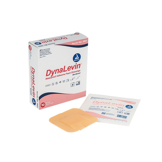 Dynarex DynaLevin - Waterproof Adhesive Bordered Foam - 10ea/bx, 12bxs/cs (120 Count)