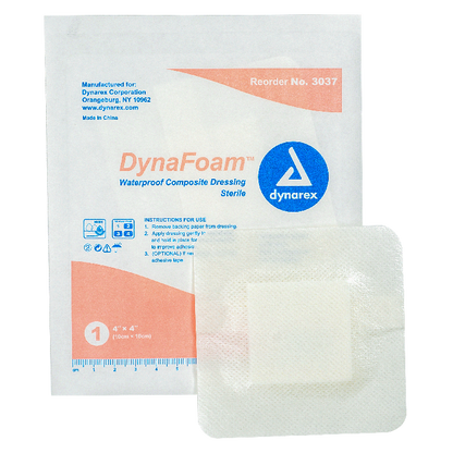 Dynarex DynaFoam - Waterproof Bordered Foam  10ea/bx, 12bxs/cs (1200 Count)