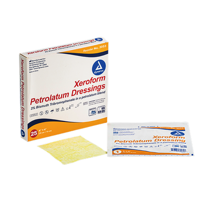 Dynarex Xeroform Gauze Dressing, 4" x 4", 25ea/bx 4bxs/cs (100 Count)