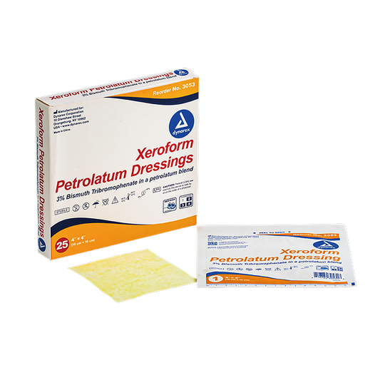 Dynarex Xeroform Gauze Dressing, 4" x 4", 25ea/bx 4bxs/cs (100 Count)