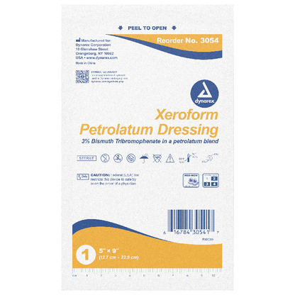 Dynarex Xeroform Gauze Dressing, 5" x 9", 50ea/bx 4bxs/cs (200 Count)