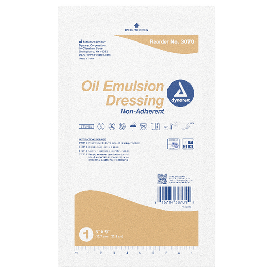 Dynarex Oil Emulsion Dressing, 5" x 9", 12ea/bx 6bxs/cs (72 Count)