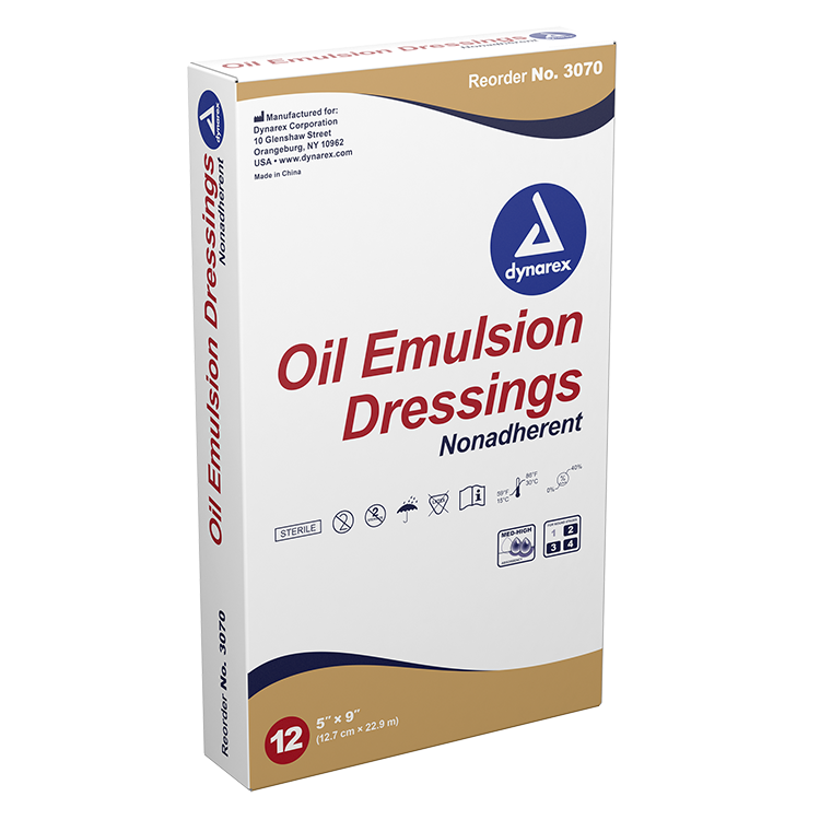 Dynarex Oil Emulsion Dressing, 5" x 9", 12ea/bx 6bxs/cs (72 Count)