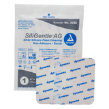 Dynarex SiliGentle AG - Silver Silicone Foam Dressing, 10ea/bx, 5bxs/cs (50 Count)