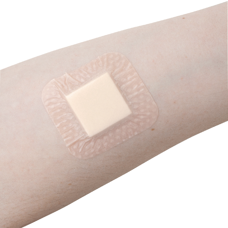 Dynarex SiliGentle AG - Silver Silicone Bordered Foam Dressing, 10ea/bx, 5bxs/cs (50 Count)