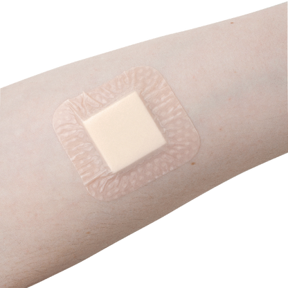 Dynarex SiliGentle AG - Silver Silicone Bordered Foam Dressing, 10ea/bx, 5bxs/cs (50 Count)