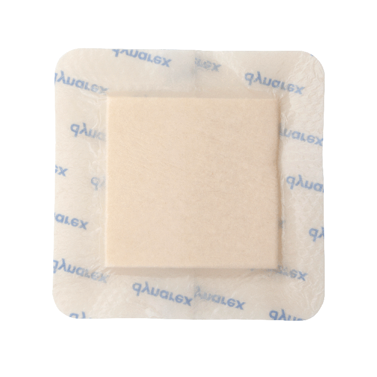 Dynarex SiliGentle AG - Silver Silicone Bordered Foam Dressing, 10ea/bx, 5bxs/cs (50 Count)