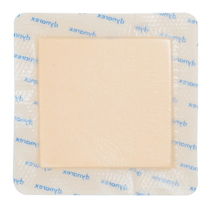 Dynarex SiliGentle AG - Silver Silicone Bordered Foam Dressing, 10ea/bx, 5bxs/cs (50 Count)