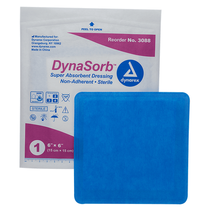 Dynarex DynaSorb - Super Absorbent Dressing, Non-Adhering, 10ea/bx, 12bxs/cs (120 Count)