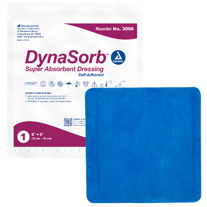 Dynarex DynaSorb - Super Absorbent Dressing, Self-Adhering, 10ea/bx, 12bxs/cs (120 Count)