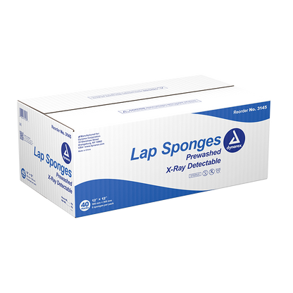 Dynarex Lap Sponge - Pre-washed - Sterile, 5ea/bx, 40bxs/cs (200 Count)