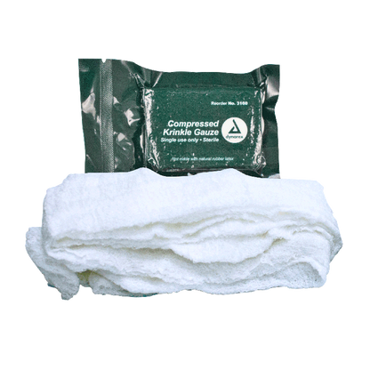 Dynarex Compressed Krinkle Gauze Bandage - Sterile, 4.5" x 4.1 yd, 100ea/cs (100 Count)