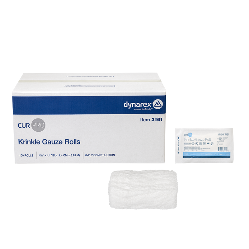 Dynarex Krinkle Gauze Roll, 4.5" x 4.1 yd - 100/cs (100 Count)