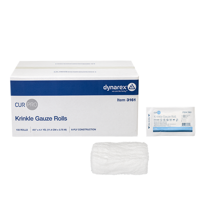 Dynarex Krinkle Gauze Roll, 4.5" x 4.1 yd - 100/cs (100 Count)