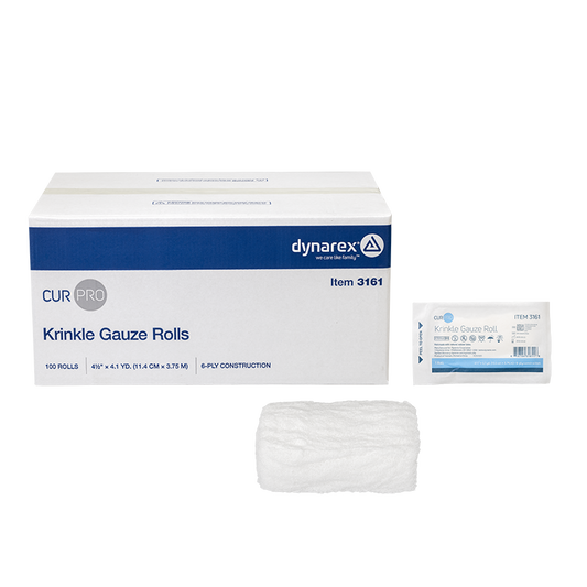 Dynarex Krinkle Gauze Roll, 4.5" x 4.1 yd - 100/cs (100 Count)