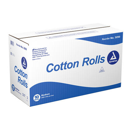 Dynarex Cotton Rolls, #2 - Medium, 2000ea/bx 10bxs/cs (20000 Count)
