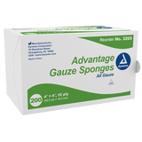 Dynarex Advantage Surgical Sponges, 4" x 4" 12 Ply - 200ea/bx, 10bxs/cs (2000 Count)