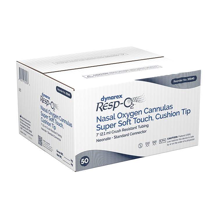 Dynarex Resp-O2 Nasal Oxygen Cannula, Super Soft Touch w/ Cushion Tips (50 Count)