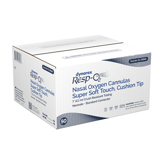 Dynarex Resp-O2 Nasal Oxygen Cannula, Super Soft Touch w/ Cushion Tips (50 Count)