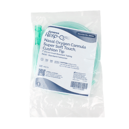 Dynarex Resp-O2 Nasal Oxygen Cannula, Super Soft Touch w/ Cushion Tips (50 Count)