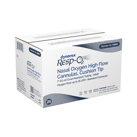 Dynarex Resp-O2 Nasal Oxygen High Flow Cannula Cushion Tip (25 Count)
