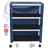 MJM International 332-3C 3-shelf utility / linen cart with mesh or solid vinyl cover, shelf size: 20" x 32", 100 lbs per shelf