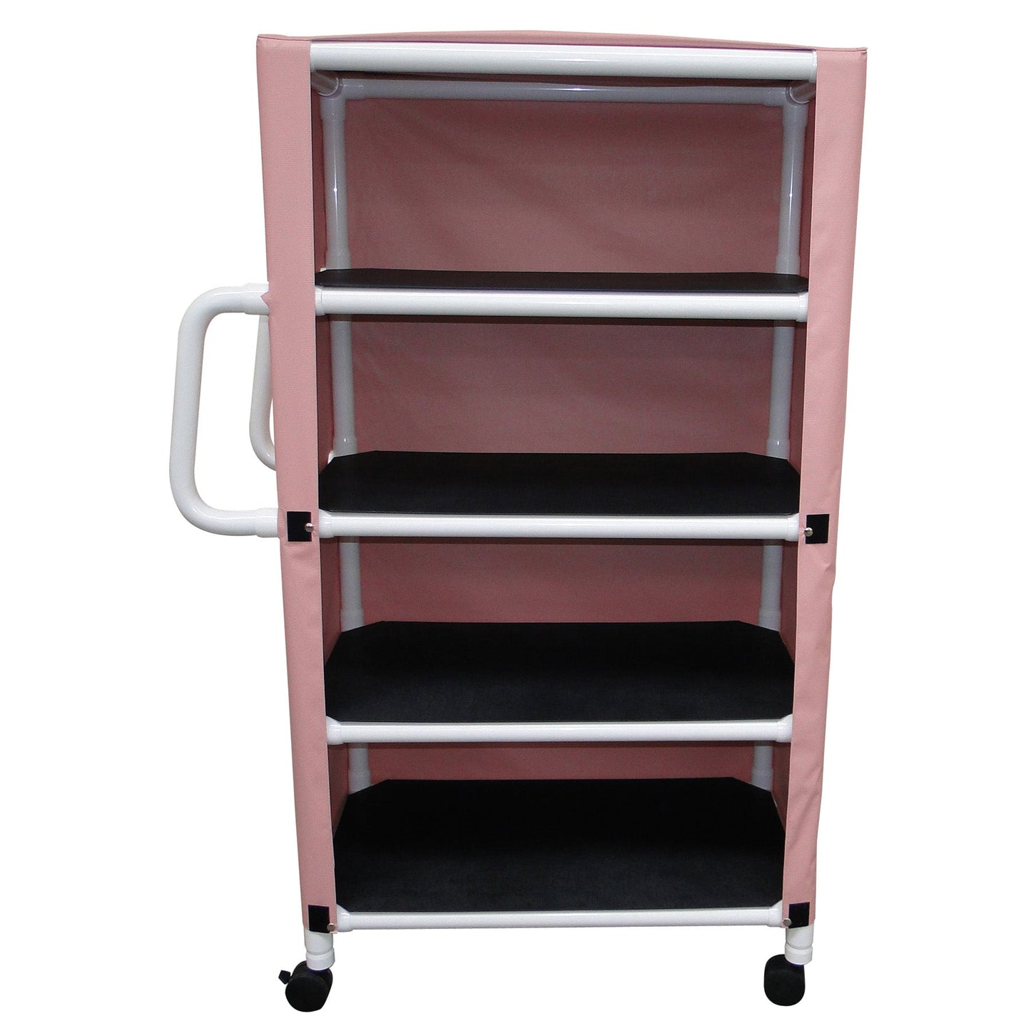 MJM International 332-4C 4-shelf utility / linen cart with mesh or solid vinyl cover, shelf size: 20" x 32", 100 lbs per shelf
