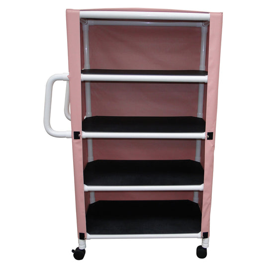 MJM International 332-4C 4-shelf utility / linen cart with mesh or solid vinyl cover, shelf size: 20" x 32", 100 lbs per shelf