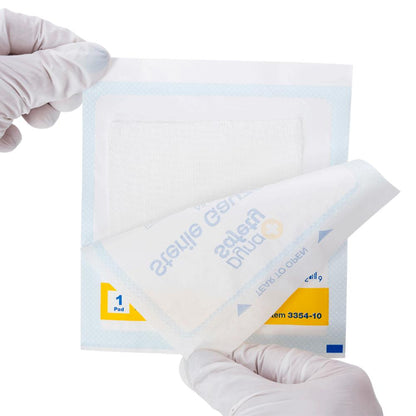 Dynarex Gauze Pad - Sterile 1's, 4" x 4" 12 Ply, 10ea/bx, 48bxs/case (480 Count)