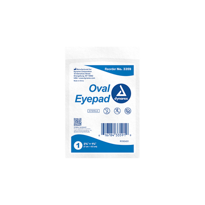 Dynarex Oval Eye Pads - Sterile, 2 5/8" x 1 5/8" - 1000ea/cs (1000 Count)