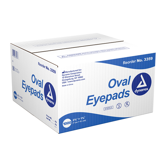 Dynarex Oval Eye Pads - Sterile, 2 5/8" x 1 5/8" - 1000ea/cs (1000 Count)