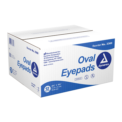 Dynarex Oval Eye Pads - Sterile, 2 5/8" x 1 5/8"  50ea/bx, 12bxs/cs (600 Count)