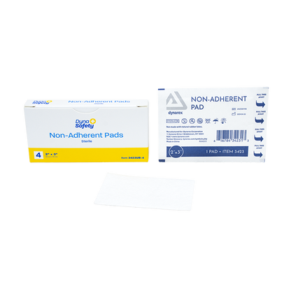 Dynarex Non-Adherent Pads - Sterile 4/Unit, 2" x 3" - 4ea/bx, 100bxs/cs (400 Count)